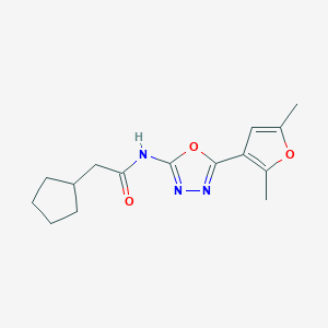 B2427666 2-cyclopentyl-N-(5-(2,5-dimethylfuran-3-yl)-1,3,4-oxadiazol-2-yl)acetamide CAS No. 1251632-16-2