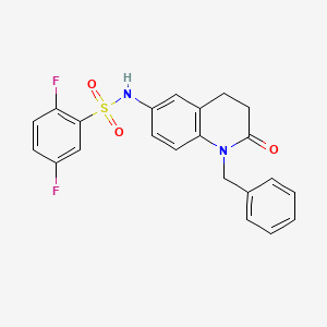 molecular formula C22H18F2N2O3S B2427669 N-(1-benzyl-2-oxo-1,2,3,4-tetrahydroquinolin-6-yl)-2,5-difluorobenzene-1-sulfonamide CAS No. 954614-29-0