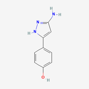 molecular formula C9H9N3O B2427684 4-(5-amino-1H-pyrazol-3-yl)phenol CAS No. 1346270-02-7