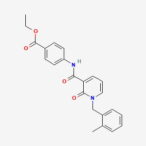 molecular formula C23H22N2O4 B2427692 ethyl 4-{1-[(2-methylphenyl)methyl]-2-oxo-1,2-dihydropyridine-3-amido}benzoate CAS No. 946354-78-5