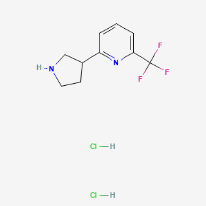 molecular formula C10H13Cl2F3N2 B2427698 2-(Pyrrolidin-3-yl)-6-(trifluoromethyl)pyridine dihydrochloride CAS No. 1909309-79-0