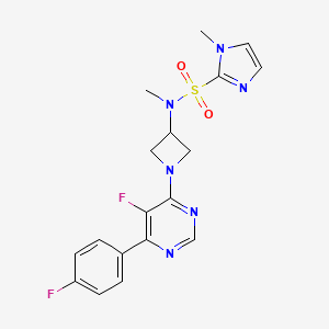 N-[1-[5-Fluoro-6-(4-fluorophenyl)pyrimidin-4-yl]azetidin-3-yl]-N,1-dimethylimidazole-2-sulfonamide