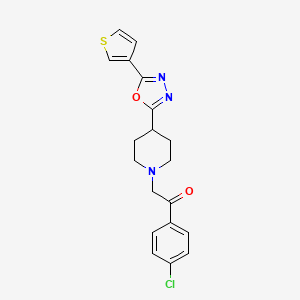 1-(4-Chlorophenyl)-2-(4-(5-(thiophen-3-yl)-1,3,4-oxadiazol-2-yl)piperidin-1-yl)ethanone