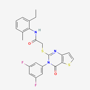 2-{[3-(3,5-difluorophenyl)-4-oxo-3,4-dihydrothieno[3,2-d]pyrimidin-2-yl]sulfanyl}-N-(2-ethyl-6-methylphenyl)acetamide