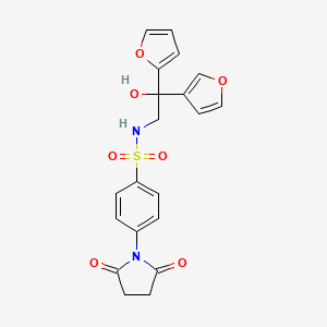 4-(2,5-dioxopyrrolidin-1-yl)-N-(2-(furan-2-yl)-2-(furan-3-yl)-2-hydroxyethyl)benzenesulfonamide