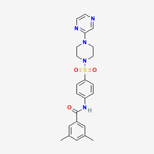 3,5-dimethyl-N-(4-((4-(pyrazin-2-yl)piperazin-1-yl)sulfonyl)phenyl)benzamide