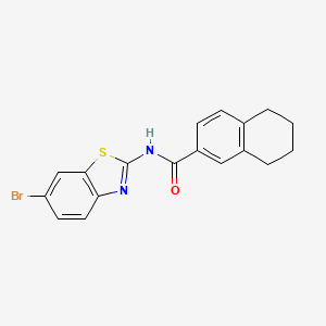 molecular formula C18H15BrN2OS B2427722 N-(6-bromo-1,3-benzothiazol-2-yl)-5,6,7,8-tetrahydronaphthalene-2-carboxamide CAS No. 681166-32-5