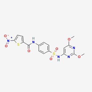 molecular formula C17H15N5O7S2 B2427746 N-{4-[(2,6-dimethoxypyrimidin-4-yl)sulfamoyl]phenyl}-5-nitrothiophene-2-carboxamide CAS No. 307505-10-8