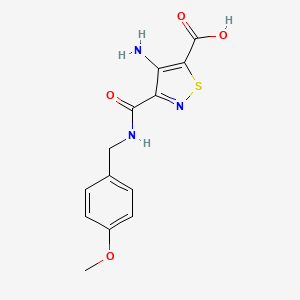 molecular formula C13H13N3O4S B2427751 4-AMINO-3-{[(4-METHOXYPHENYL)METHYL]CARBAMOYL}-1,2-THIAZOLE-5-CARBOXYLIC ACID CAS No. 1112278-28-0