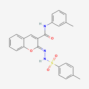 molecular formula C24H21N3O4S B2427774 (Z)-N-(m-tolyl)-2-(2-tosylhydrazono)-2H-chromene-3-carboxamide CAS No. 866346-93-2