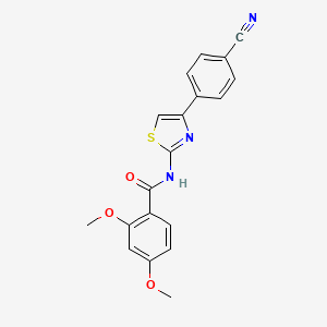 molecular formula C19H15N3O3S B2427779 (E)-N-(4-(4-cyanophenyl)thiazol-2(3H)-ylidene)-2,4-dimethoxybenzamide CAS No. 313647-79-9