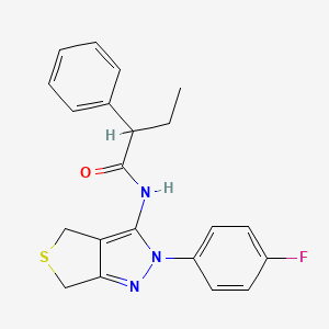 molecular formula C21H20FN3OS B2427781 N-(2-(4-fluorophenyl)-4,6-dihydro-2H-thieno[3,4-c]pyrazol-3-yl)-2-phenylbutanamide 