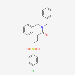 N,N-dibenzyl-4-((4-chlorophenyl)sulfonyl)butanamide