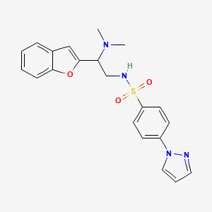 N-(2-(benzofuran-2-yl)-2-(dimethylamino)ethyl)-4-(1H-pyrazol-1-yl)benzenesulfonamide