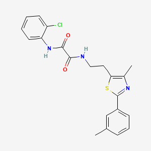 molecular formula C21H20ClN3O2S B2427818 N'-(2-chlorophenyl)-N-{2-[4-methyl-2-(3-methylphenyl)-1,3-thiazol-5-yl]ethyl}ethanediamide CAS No. 894018-36-1