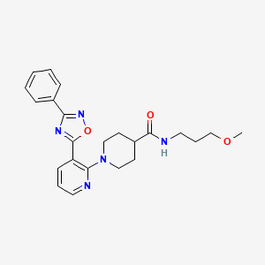 N-(3-methoxypropyl)-1-(3-(3-phenyl-1,2,4-oxadiazol-5-yl)pyridin-2-yl)piperidine-4-carboxamide