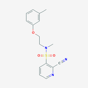 2-cyano-N-methyl-N-[2-(3-methylphenoxy)ethyl]pyridine-3-sulfonamide