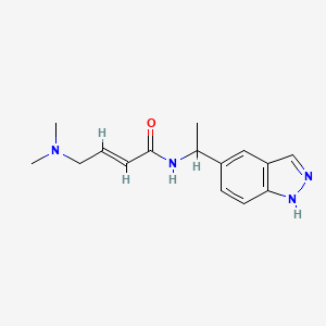 (E)-4-(Dimethylamino)-N-[1-(1H-indazol-5-yl)ethyl]but-2-enamide