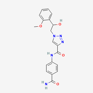 N-[4-(aminocarbonyl)phenyl]-1-[2-hydroxy-2-(2-methoxyphenyl)ethyl]-1H-1,2,3-triazole-4-carboxamide