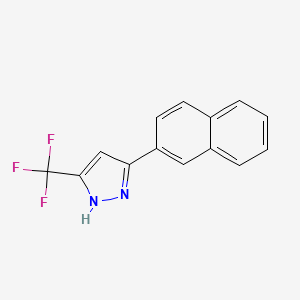 molecular formula C14H9F3N2 B2427852 3-(naphthalen-2-yl)-5-(trifluoromethyl)-1H-pyrazole CAS No. 376373-29-4