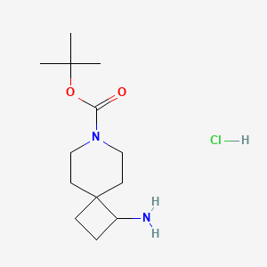 molecular formula C13H25ClN2O2 B2427865 tert-Butyl 1-amino-7-azaspiro[3.5]nonane-7-carboxylate hydrochloride CAS No. 1100748-78-4