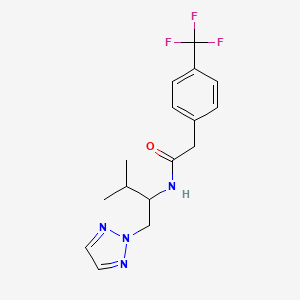 molecular formula C16H19F3N4O B2427897 N-(3-methyl-1-(2H-1,2,3-triazol-2-yl)butan-2-yl)-2-(4-(trifluoromethyl)phenyl)acetamide CAS No. 2034438-95-2