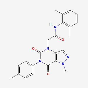 molecular formula C23H23N5O3 B2427908 N-(2,6-dimethylphenyl)-2-(1-methyl-5,7-dioxo-6-(p-tolyl)-6,7-dihydro-1H-pyrazolo[4,3-d]pyrimidin-4(5H)-yl)acetamide CAS No. 892306-56-8