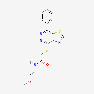 N-(2-methoxyethyl)-2-((2-methyl-7-phenylthiazolo[4,5-d]pyridazin-4-yl)thio)acetamide