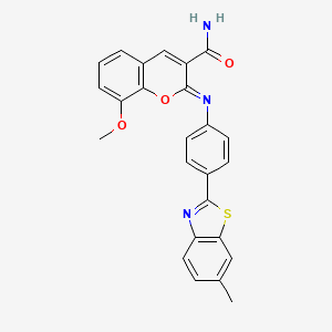 8-Methoxy-2-[4-(6-methyl-1,3-benzothiazol-2-yl)phenyl]iminochromene-3-carboxamide