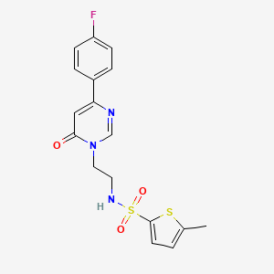 N-(2-(4-(4-fluorophenyl)-6-oxopyrimidin-1(6H)-yl)ethyl)-5-methylthiophene-2-sulfonamide