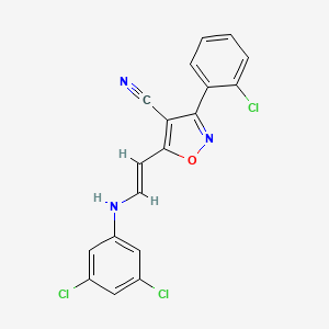 3-(2-chlorophenyl)-5-[(E)-2-(3,5-dichloroanilino)ethenyl]-1,2-oxazole-4-carbonitrile