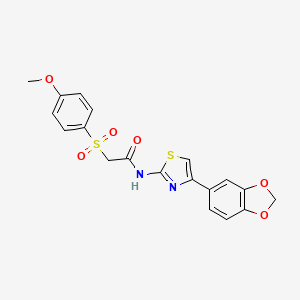 N-(4-(benzo[d][1,3]dioxol-5-yl)thiazol-2-yl)-2-((4-methoxyphenyl)sulfonyl)acetamide