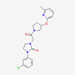 1-(3-Chlorophenyl)-3-(2-(3-((6-methylpyridin-2-yl)oxy)pyrrolidin-1-yl)-2-oxoethyl)imidazolidin-2-one