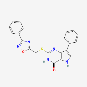 7-phenyl-2-(((3-phenyl-1,2,4-oxadiazol-5-yl)methyl)thio)-3H-pyrrolo[3,2-d]pyrimidin-4(5H)-one
