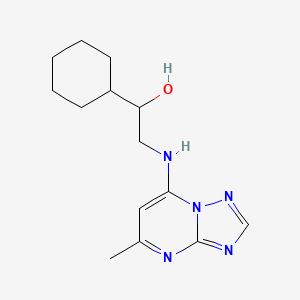 molecular formula C14H21N5O B2427935 1-Cyclohexyl-2-({5-methyl-[1,2,4]triazolo[1,5-a]pyrimidin-7-yl}amino)ethan-1-ol CAS No. 2380141-52-4