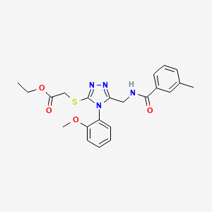 Ethyl 2-[[4-(2-methoxyphenyl)-5-[[(3-methylbenzoyl)amino]methyl]-1,2,4-triazol-3-yl]sulfanyl]acetate