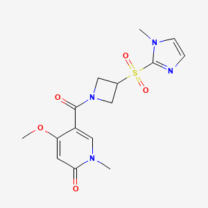 4-methoxy-1-methyl-5-(3-((1-methyl-1H-imidazol-2-yl)sulfonyl)azetidine-1-carbonyl)pyridin-2(1H)-one