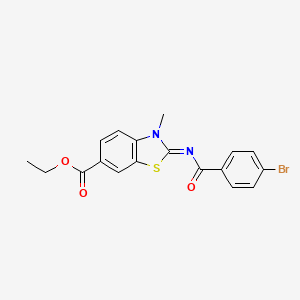 (E)-ethyl 2-((4-bromobenzoyl)imino)-3-methyl-2,3-dihydrobenzo[d]thiazole-6-carboxylate