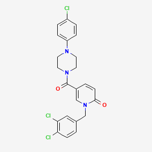 5-{[4-(4-chlorophenyl)piperazino]carbonyl}-1-(3,4-dichlorobenzyl)-2(1H)-pyridinone