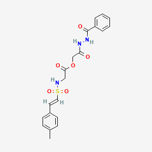 [2-(2-benzoylhydrazinyl)-2-oxoethyl] 2-[[(E)-2-(4-methylphenyl)ethenyl]sulfonylamino]acetate