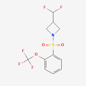 molecular formula C11H10F5NO3S B2427961 3-(difluoromethyl)-1-[2-(trifluoromethoxy)benzenesulfonyl]azetidine CAS No. 2309572-60-7