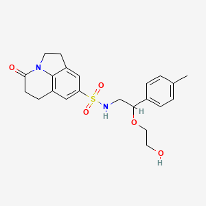 N-[2-(2-Hydroxyethoxy)-2-(4-methylphenyl)ethyl]-11-oxo-1-azatricyclo[6.3.1.04,12]dodeca-4,6,8(12)-triene-6-sulfonamide