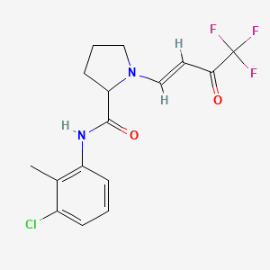 (E)-N-(3-chloro-2-methylphenyl)-1-(4,4,4-trifluoro-3-oxobut-1-en-1-yl)pyrrolidine-2-carboxamide