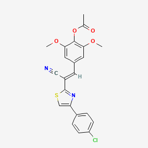 (E)-4-(2-(4-(4-chlorophenyl)thiazol-2-yl)-2-cyanovinyl)-2,6-dimethoxyphenyl acetate