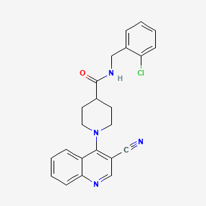 molecular formula C23H21ClN4O B2427969 N-[(2-chlorophenyl)methyl]-1-(3-cyanoquinolin-4-yl)piperidine-4-carboxamide CAS No. 1207018-07-2