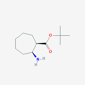 molecular formula C12H23NO2 B2427983 Tert-butyl (1R,2S)-2-aminocycloheptane-1-carboxylate CAS No. 1993315-77-7