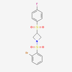1-((2-Bromophenyl)sulfonyl)-3-((4-fluorophenyl)sulfonyl)azetidine