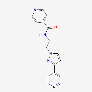 molecular formula C16H15N5O B2427988 N-(2-(3-(pyridin-4-yl)-1H-pyrazol-1-yl)ethyl)isonicotinamide CAS No. 1448060-07-8