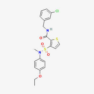 molecular formula C21H21ClN2O4S2 B2427989 N-[(3-CHLOROPHENYL)METHYL]-3-[(4-ETHOXYPHENYL)(METHYL)SULFAMOYL]THIOPHENE-2-CARBOXAMIDE CAS No. 1251543-27-7