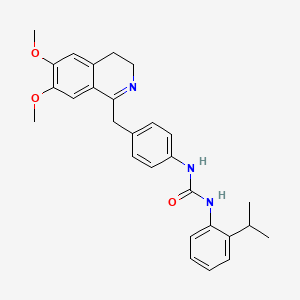 molecular formula C28H31N3O3 B2427996 1-(4-((6,7-Dimethoxy(3,4-dihydroisoquinolyl))methyl)phenyl)-3-(2-isopropylphenyl)urea CAS No. 1023490-40-5